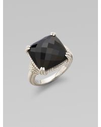 Judith Ripka | Metallic Black Onyx & Sterling Silver Cushion Stone Ring | Lyst