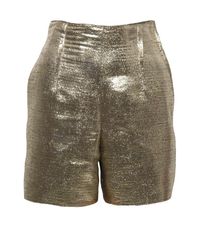 Lanvin | Golden Metallic Shorts | Lyst