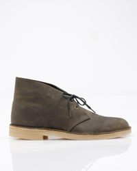 Clarks | Green Desert Boot Olive Leather for Men | Lyst