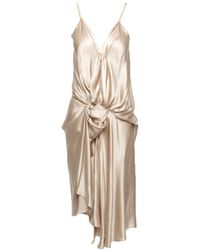 Lanvin | Natural Draped Slip Dress | Lyst