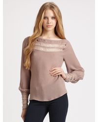 The Addison Story | Gray Lace Cut-out Top | Lyst