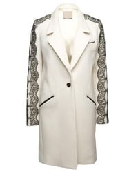 Jason Wu | White Lace-trim Car Coat | Lyst