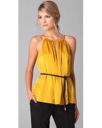 Elizabeth and James | Yellow Heidi Silk Halter Top | Lyst