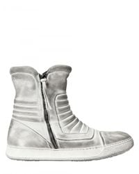 BB Bruno Bordese | White Padded Dirtied Calfskin High Top Sneaker for Men | Lyst