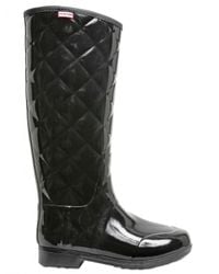 HUNTER | Black Quilted Rubber Boots | Lyst