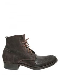 Officine Creative | Brown Horse Crust Lace Up Low Boots for Men | Lyst