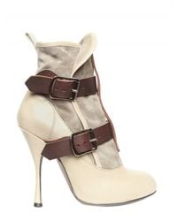Vivienne Westwood | Gray 130mm Suede and Calf Buckle Low Boots | Lyst
