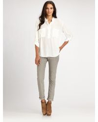 James Perse | Gray Drawstring Corduroy Pants | Lyst