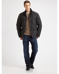 Cole Haan | Gray Flannel Down Jacket for Men | Lyst