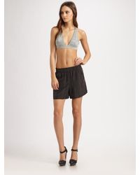 T By Alexander Wang | Gray Marled Jersey V-neck Bra | Lyst