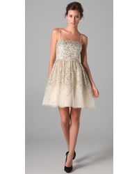 Alice + Olivia | Metallic Tallulah Sequined Party Dress | Lyst