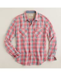 J.Crew | Brown Wallace & Barnes Heavyweight Flannel Shirt in Belleston Plaid for Men | Lyst