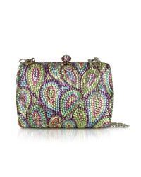 FORZIERI - Multicolor Crystal Jeweled Evening Hard Clutch W/chain Strap - Lyst