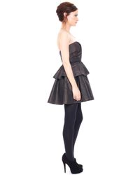 French Connection | Black Winter Moire Strapless Dress | Lyst
