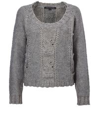 French Connection | Blue Ellie Boxy Cable Knit Jumper | Lyst
