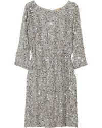 Alice + Olivia | Metallic Ritchie Embellished Blouson Dress | Lyst