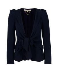 Vanessa Bruno | Blue Crepe Tie Front Jacket | Lyst