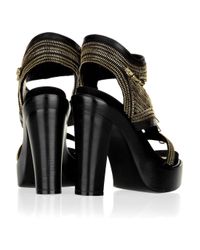 Givenchy | Black Zipper Platform Sandals | Lyst