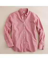 J.Crew | Red Secret Wash End-on-end Button-down Shirt in Microgingham for Men | Lyst