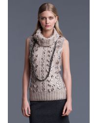 Oscar de la Renta | Natural Turtleneck Sweater | Lyst