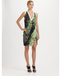 Pringle of Scotland | Green Splash Print Drape Dress | Lyst