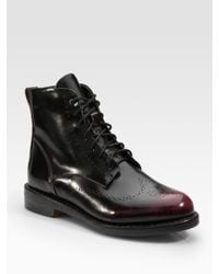 Rag & Bone | Black Wessex Patent Leather Lace-up Ankle Boots | Lyst