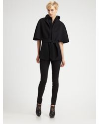 Elie Tahari | Black Wool Cape Jacket | Lyst