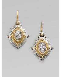 Konstantino | Metallic Sterling Silver & 18k Gold Oval Earrings | Lyst