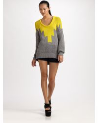 Alexander Wang | Yellow Hand-knit Intarsia Sweater | Lyst