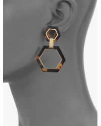 Tory Burch | Brown Hex-link Earrings | Lyst