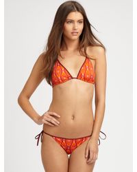 Tory Burch | Red Ikat-print Triangle Bikini Top | Lyst