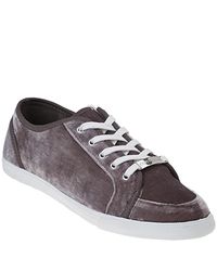 Juicy Couture | Gray Darren - Dark Cobblestone Velvet Sneaker | Lyst