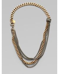 Giles & Brother | Metallic Multi-row Two-tone Chain Link Necklace | Lyst