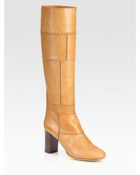 Chloé | Brown Leather Patchwork Knee-high Boots | Lyst