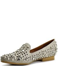 Jeffrey Campbell | Gray Elegant - Grey Leather Studded Loafer | Lyst