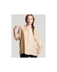 Vince | Natural Zip-front Silk Tunic, Cosmetic | Lyst