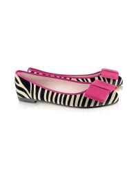 Pretty Ballerinas - Multicolor Zebra Stripe Suede Ballerina Shoes - Lyst