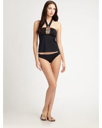 Badgley Mischka | Black Tangier Beaded Tankini Top | Lyst
