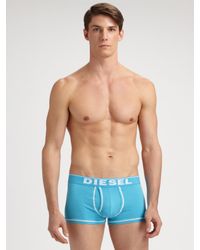 DIESEL | Blue Solid Boxer Trunks for Men | Lyst