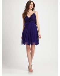 Kay Unger | Blue Silk Babydoll Dress | Lyst