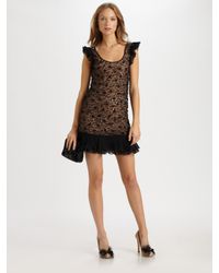 RED Valentino | Black Square Neck Crochet Dress | Lyst