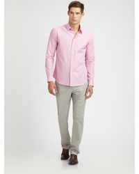 Theory | Pink Cotton Dress Shirt for Men | Lyst