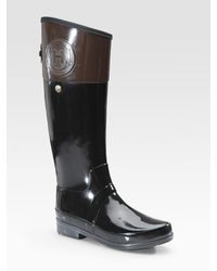 HUNTER | Black Regent Rain Boot (wide Calf) | Lyst
