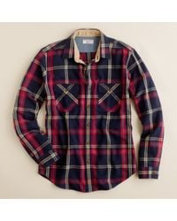 J.Crew | Blue Wallace & Barnes Heavyweight Flannel Shirt in Lynde Point Plaid for Men | Lyst