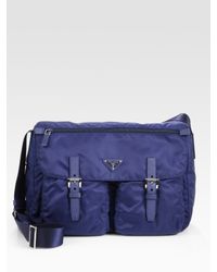 Prada | Blue Nylon Messenger Bag | Lyst