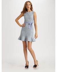 RED Valentino | Blue Lace And Tweed Dress | Lyst