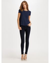RED Valentino | Blue Jersey Sweatshirt with Lace Back | Lyst