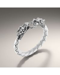 John Hardy | White Woven Leather Dragon Bracelet | Lyst