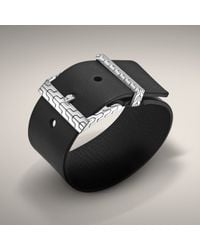 John Hardy | Black Leather Buckle Bracelet for Men | Lyst