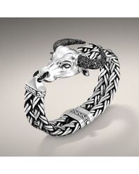 John Hardy | Gray Bull Head Bracelet for Men | Lyst